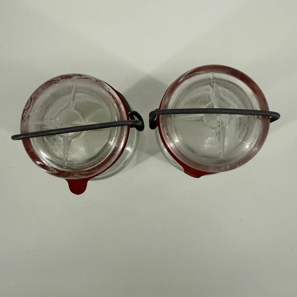 Vintage Olde Fashion Red Hot Cinnamon Candy Jars Lot of 2 Apothecary Style